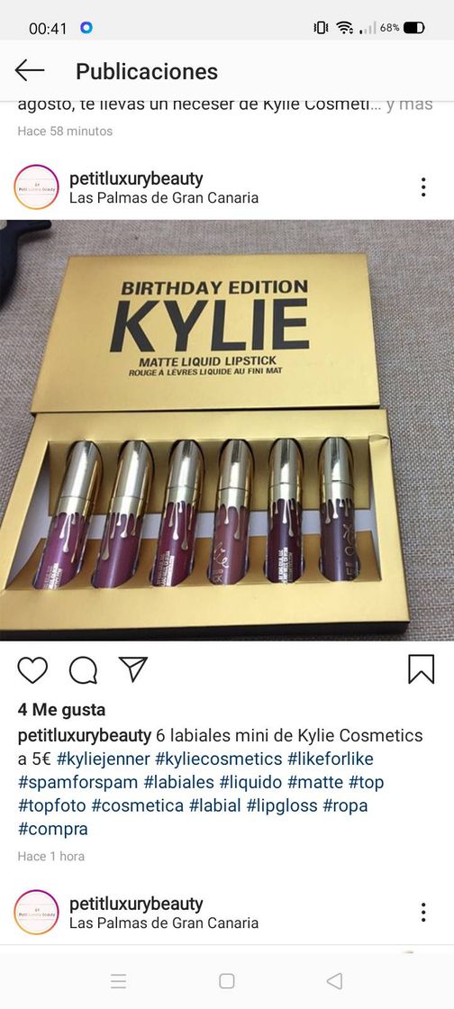 Fashion Brochure liquidación 6 labiales de KYLIE 5€