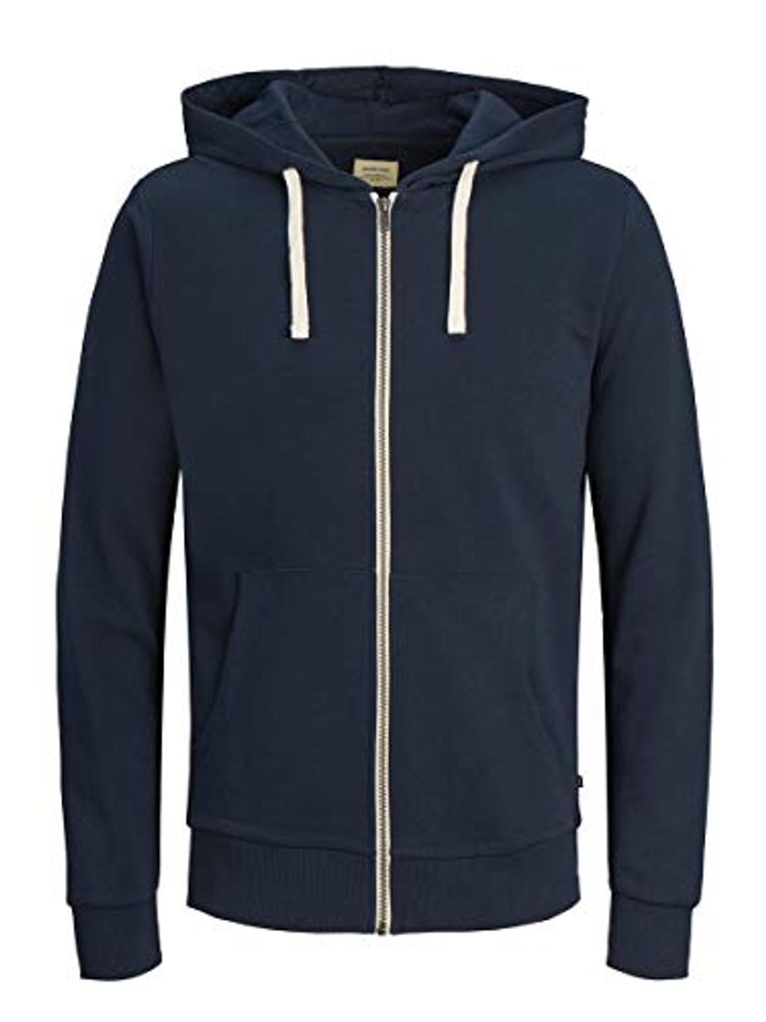 Fashion JACK & JONES Jjeholmen Sweat Zip Hood Noos Sudadera, Azul