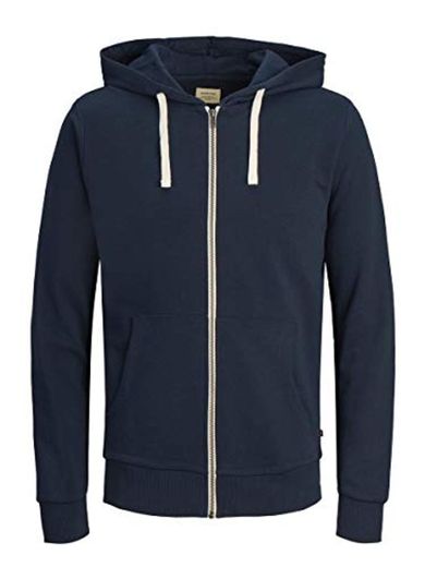 JACK & JONES Jjeholmen Sweat Zip Hood Noos Sudadera, Azul