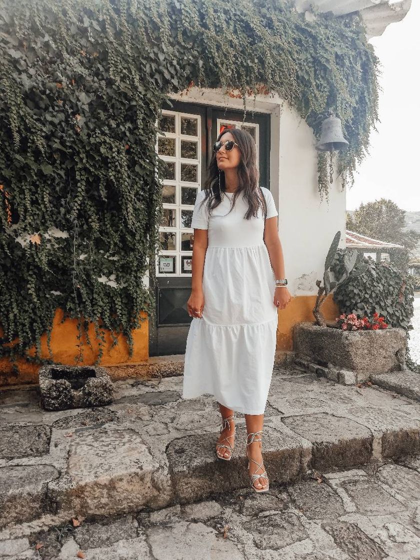 Moda Vestido midi branco