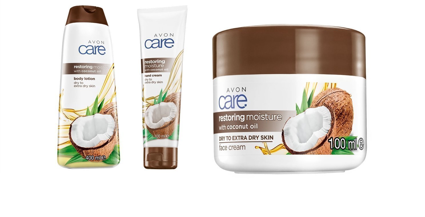 Social Avon Care que restaura la crema facial humectante con aceite de coco