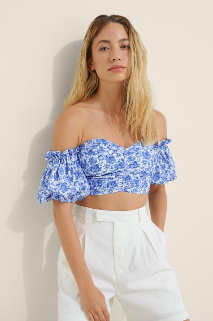 Fashion Puff Sleeve Bandeau Top  