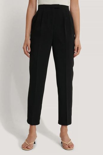 Cropped Darted Suit Pants Black