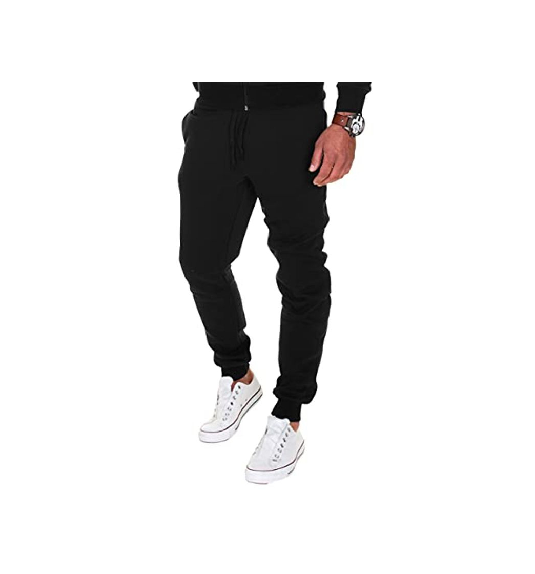 Moda MERISH Pantalones Jogger Hombre Deportivos Joggers Modell 211 Negro L