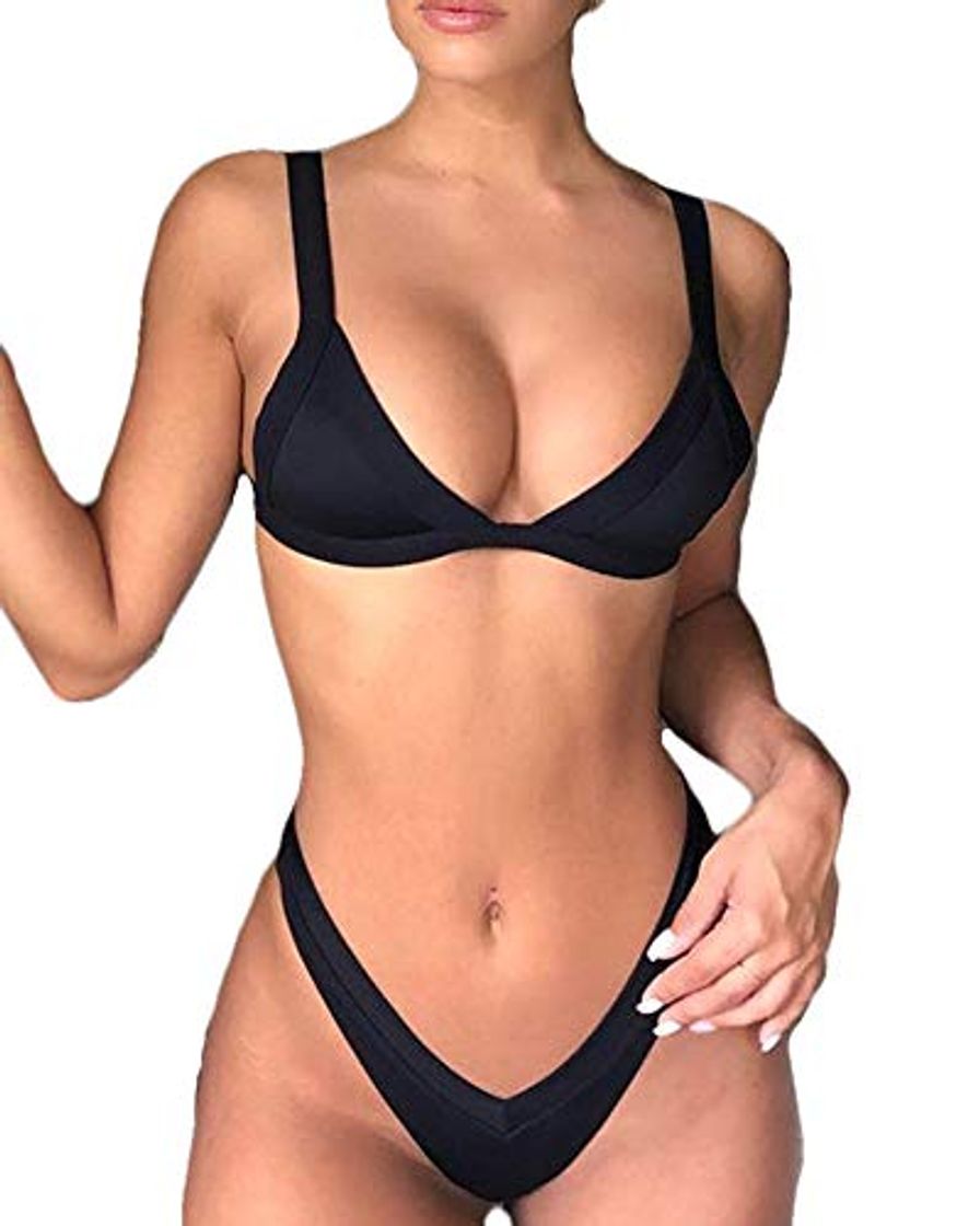 Social CheChury Conjuntos de Bikinis para Mujer 2021 Push Up Bikini Traje de baño de Tanga de Cintura Baja Trajes de baño Adecuado Viajes Playa