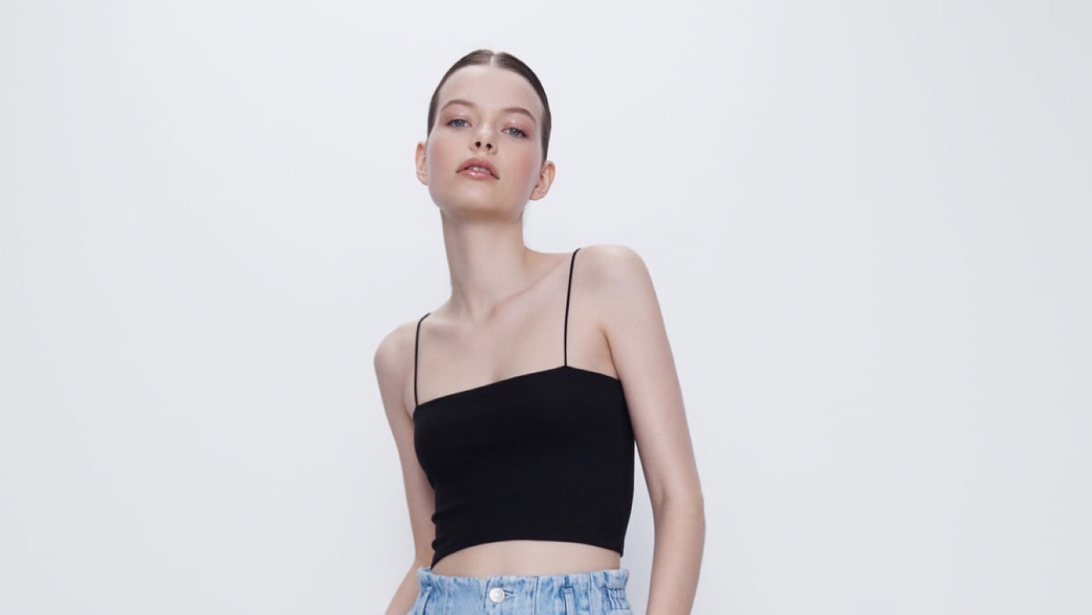 Moda Crop top alças Zara