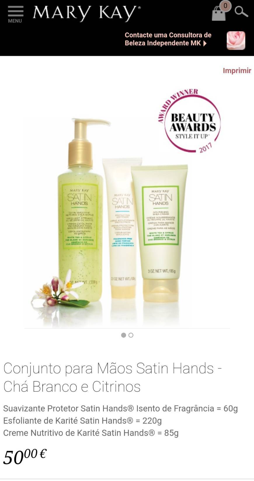 Productos Conjunto para Mãos Satin Hands