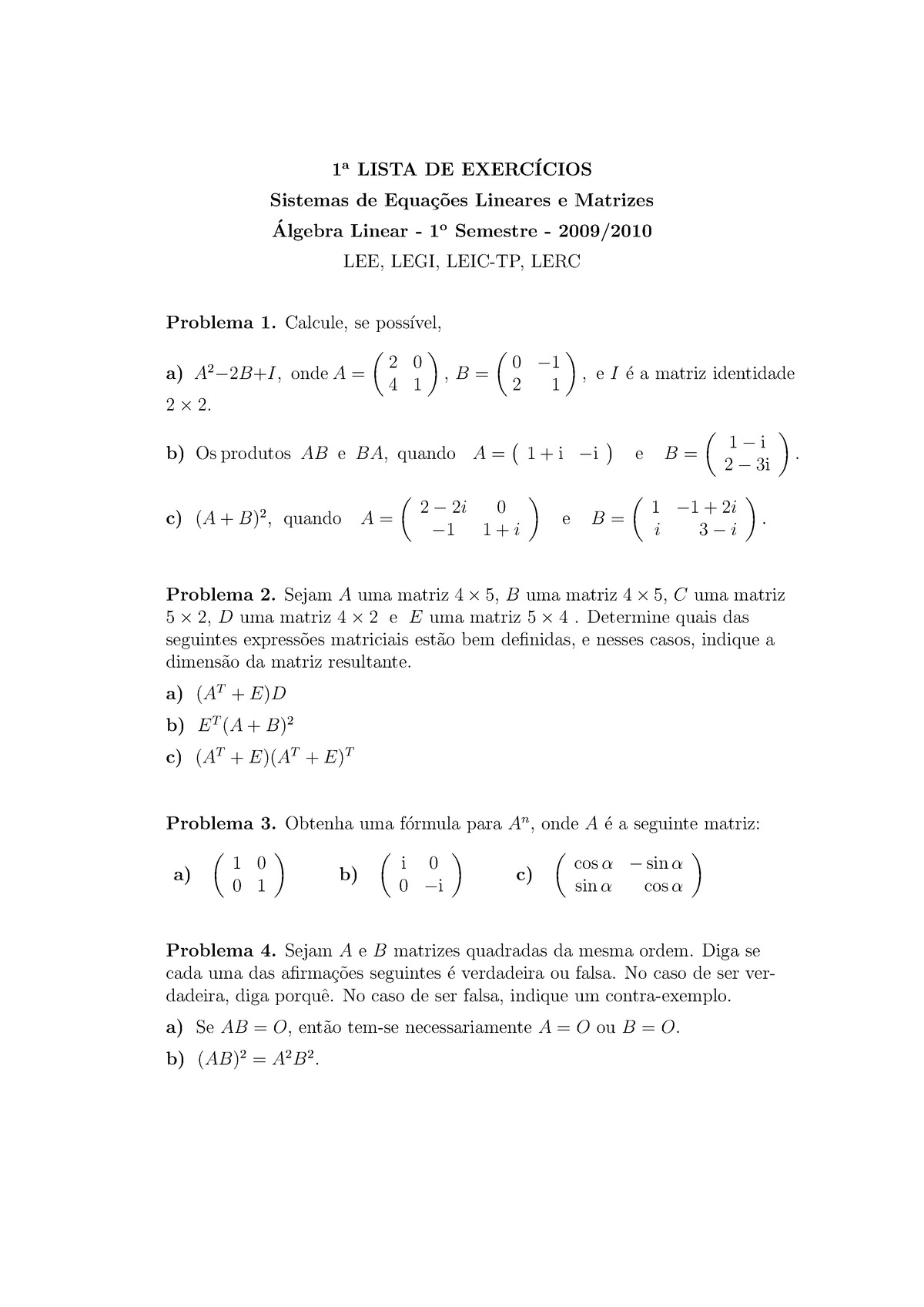 Fashion Álgebra Linear e Geometria Analítica - ULisboa - StuDocu