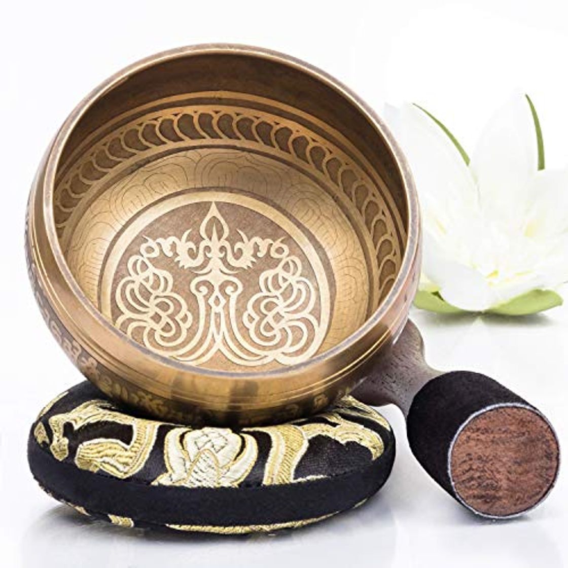 Products Silent Mind ~ Juego De Cuencos Tibetanos ~ Diseño Mantra de Bronce