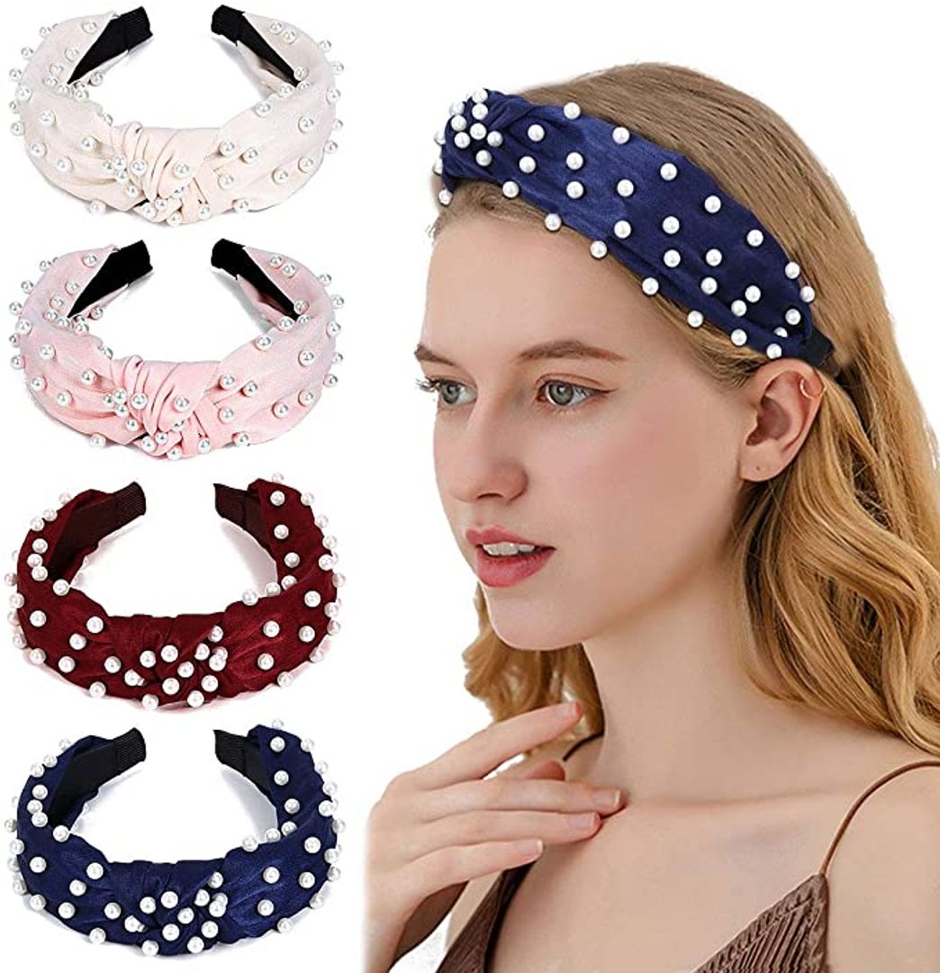 Moda Diademas de Pelo Anchas 10 Colores Elástica Turbantes de Nudo Bandas Diadema Para Niñas Mujeres 10 Piezas