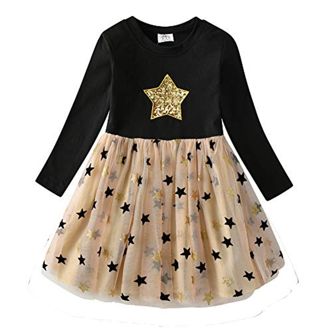 Social VIKITA Vestido Invierno Manga Larga Tul Algodón Bordado Unicornio para Niñas LH4880 5T