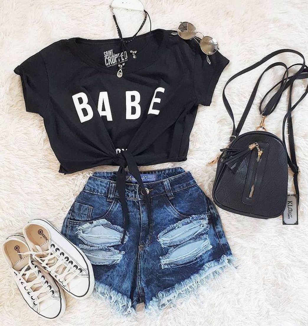 Moda Conjunto short e cropedd💖