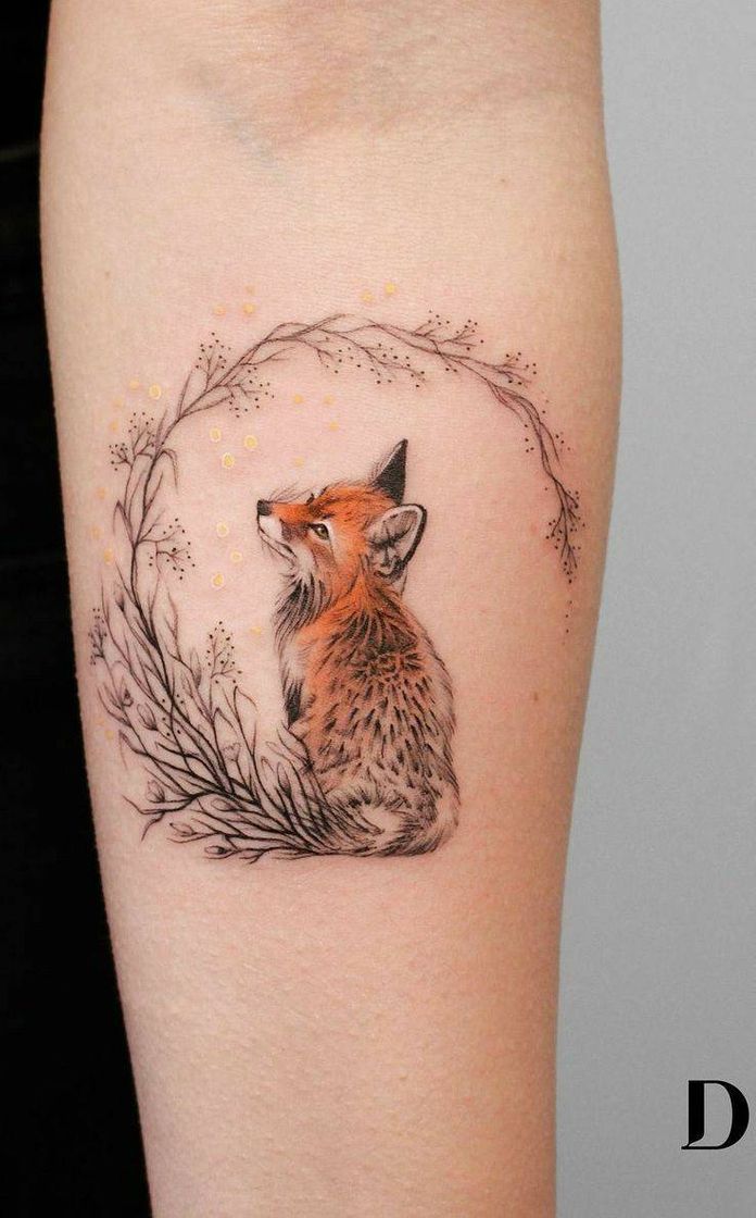 Moda Cute fox tatto❤