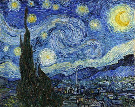 De sterrennacht van Vicent  van Gogh op canvas