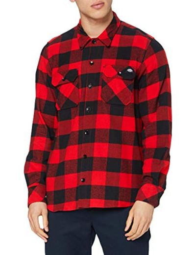 Dickies Streetwear Male Shirt Sacramento, Camisa Deportiva Para Hombre, Rojo, Chico