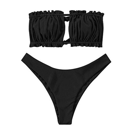 ZAFUL Bikini para mujer sin tirantes