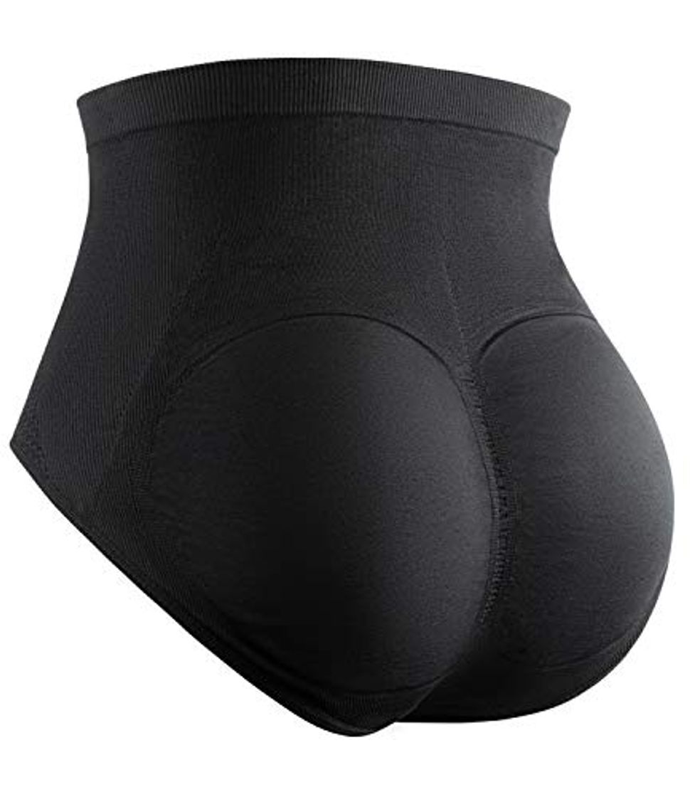 Fashion COMFREE Braguitas Moldeadoras Levanta Gluteos Ropa Interior Sin Costuras Lencería Reductora Bragas Control con Almohadillas Ajustable Calzoncillos Elástico Shapewear para Mujer Negro S M