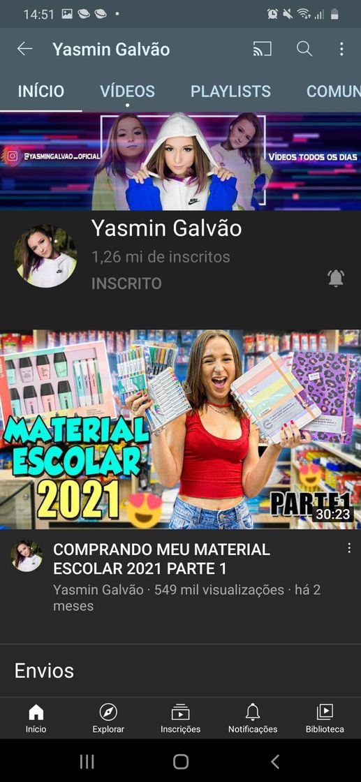 Fashion 6° Yasmin Galvão - ela faz bastante vlog , adoro o conteudo.