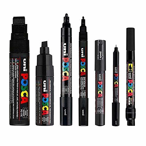 Categoría de hogar POSCA Black - Full Set of 7 Pens