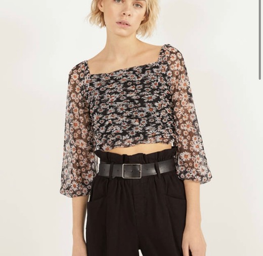 Blusa com franzido - bershka 