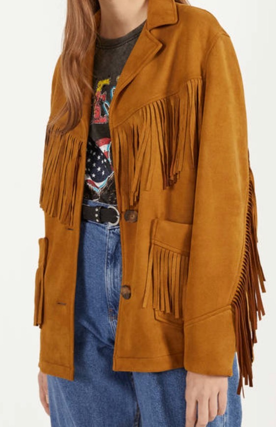 Social Casaco com franjas - bershka 