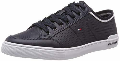 Lugares Tommy Hilfiger Core Corporate Leather Sneaker Zapatillas Hombre, Azul