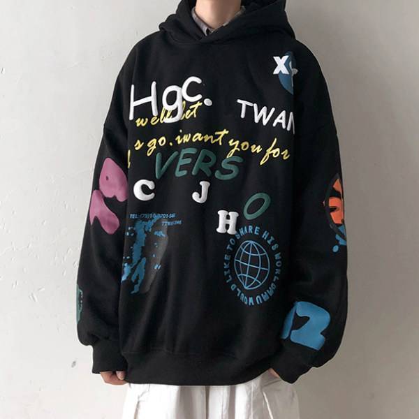 Social Sudadera con estampado de graffiti