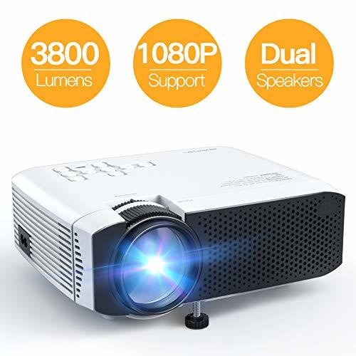 Social Proyector, APEMAN Mini Proyector Portátil en Casa, Soporte HD 1080P, 3800 Lúmenes,