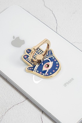 Hamsa Enamel Phone Ring