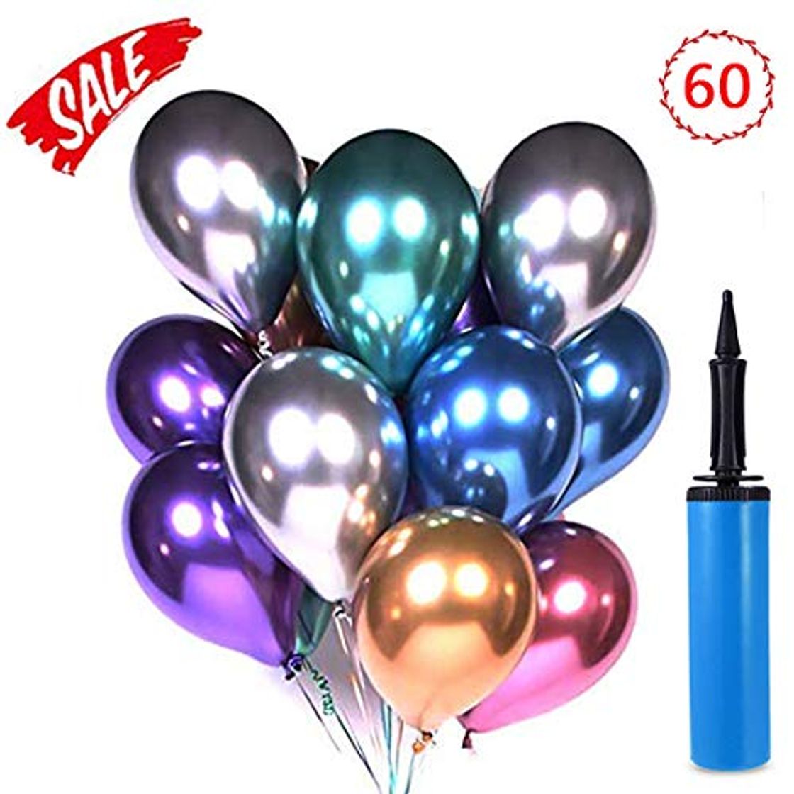 Producto Xchingwan Globos de Fiesta 60 Piezas 12 Pulgadas Látex Globos metálicos Globos