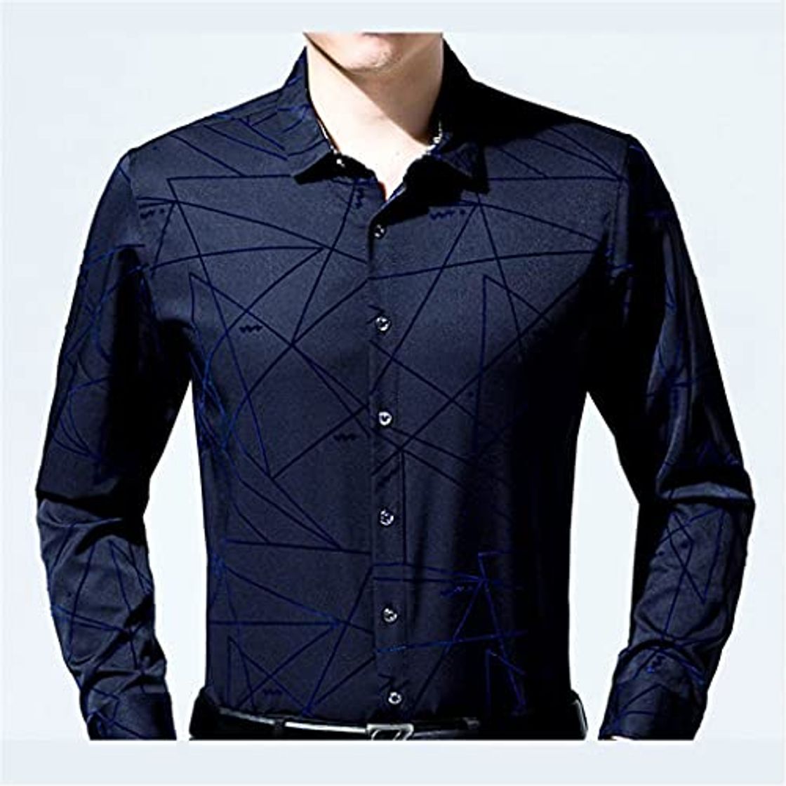 Fashion YFQHDD Moda Masculina Casual de Negocios Slim Fit Camisa de Hombre Camisa