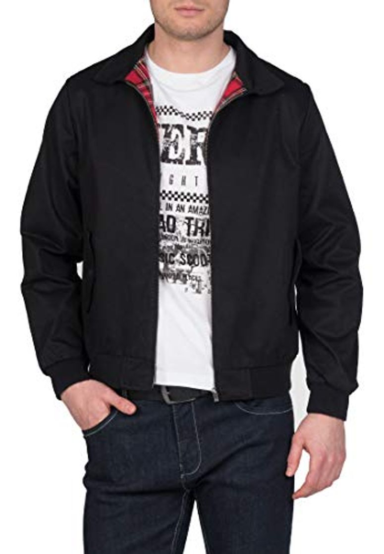 Moda Merc Harrington, Chaqueta de Manga Larga Para Hombre, Negro