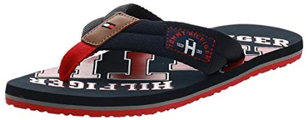 Fashion Tommy Hilfiger Essential TH Beach Sandal, Chanclas para Hombre, Azul