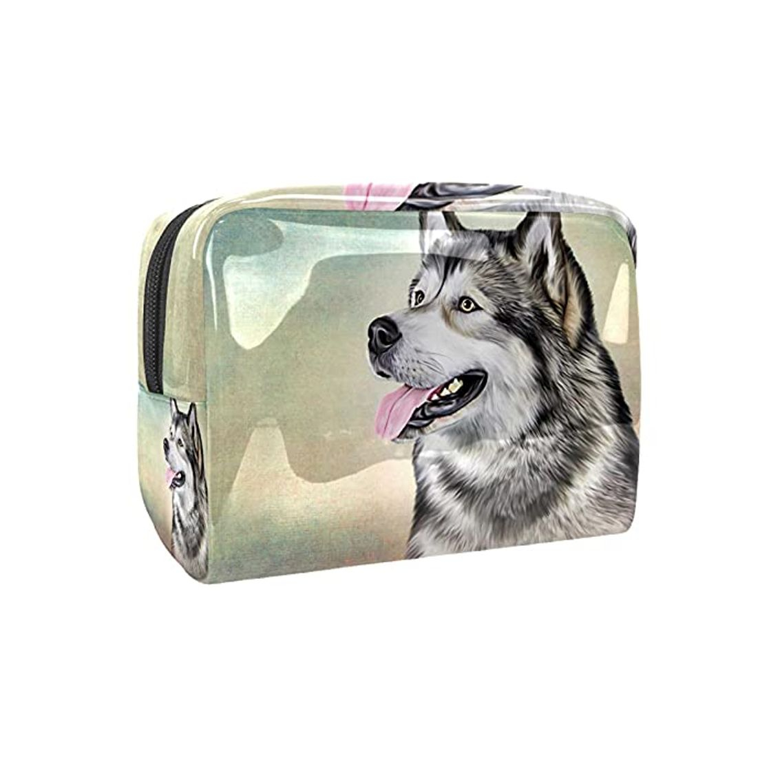 Social Estuche para maquillaje Estuche para maquillaje Estuche para cosméticos Estuche para cosméticos Portátil profesional retrato de perro alaska Organizador y almacenamiento de porta brochas de maquillaje