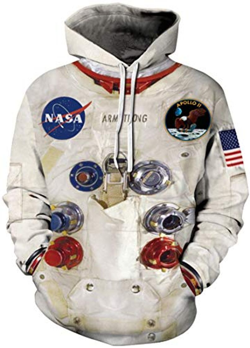 Fashion Chaos World NASA Hombres Sudaderas 3D impresión con Capucha Hoodie Sweatshirt Pullover