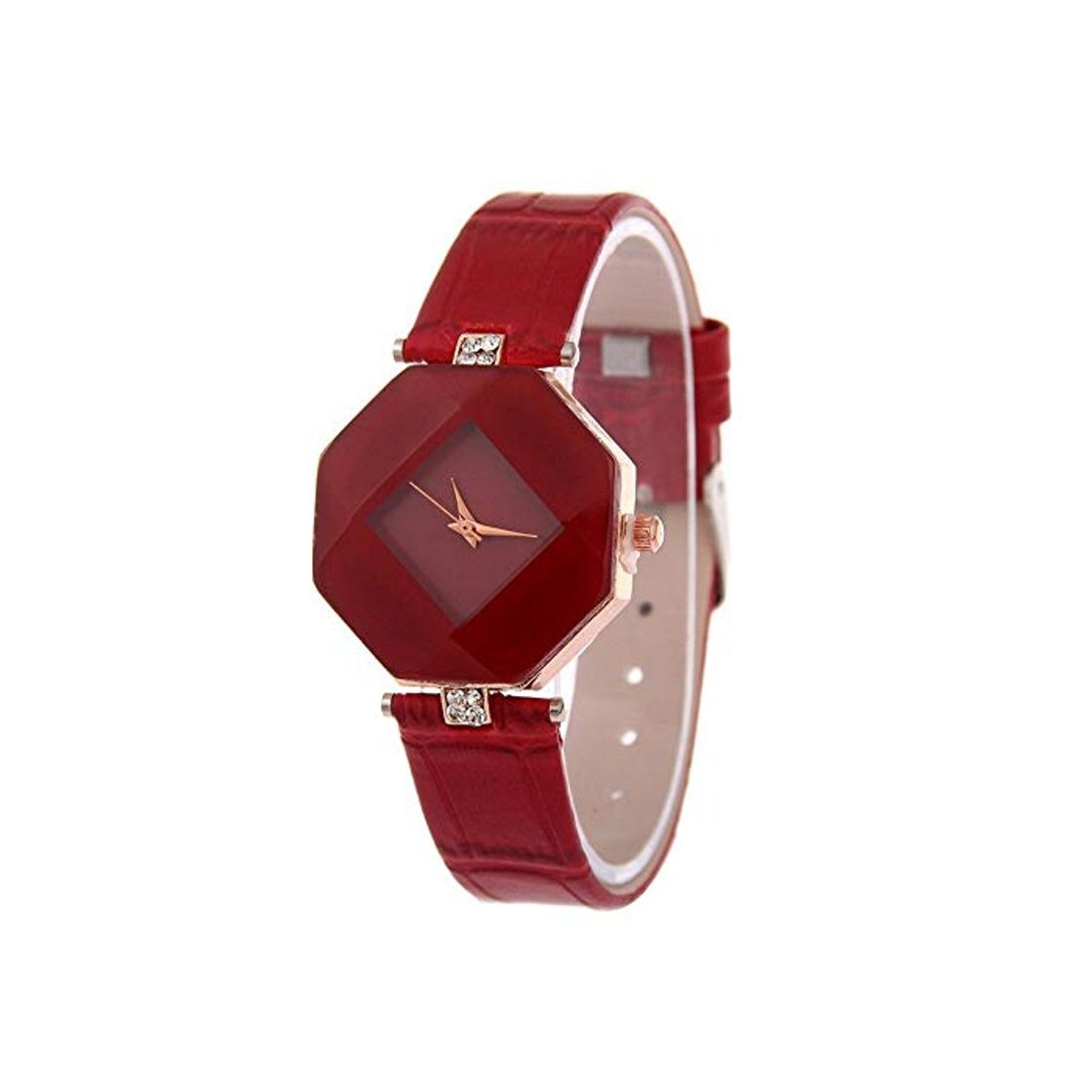 Social Moda Relojes de Mujer Geometría Cortada Geometría Cristal de Cuero Cuarzo Reloj