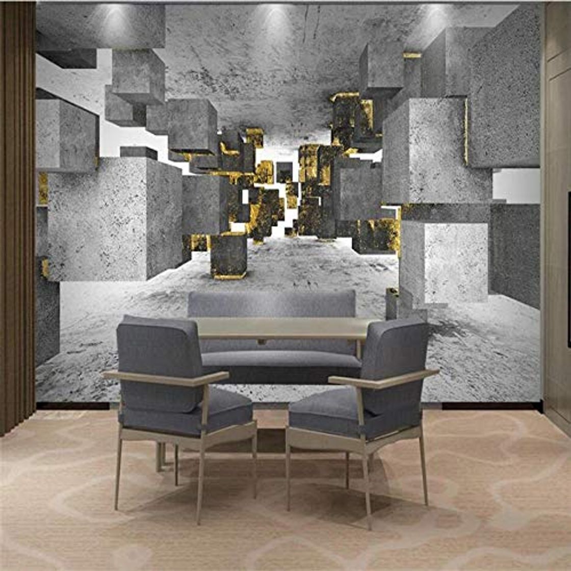 Home Papéis De Parede 3D Europeus Gray Geometric Retangular Wallpaper Restaurante Sala De