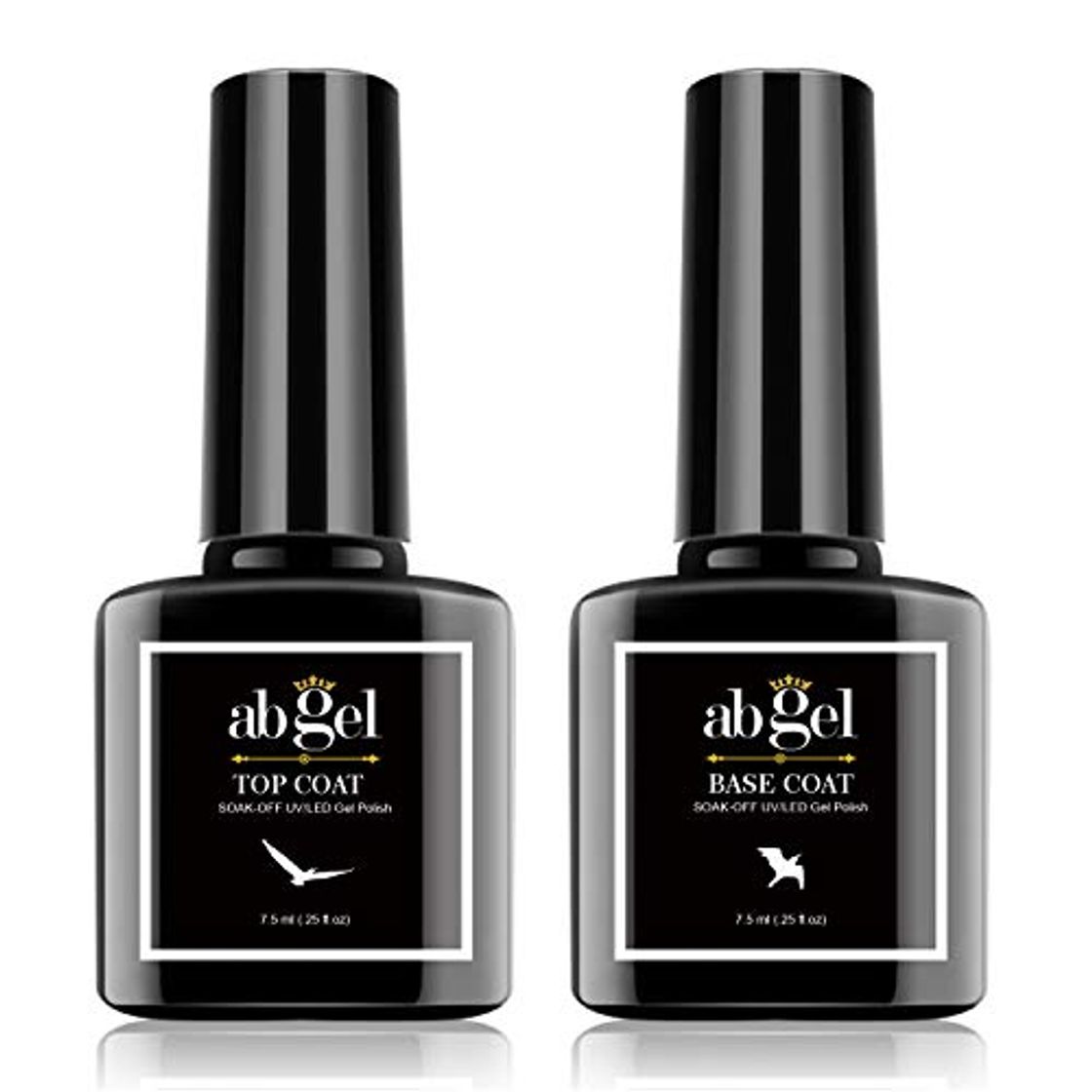 Beauty Abgel Gel Top Coat Esmalte de uñas en gel, 2pcs 7.5ml Base