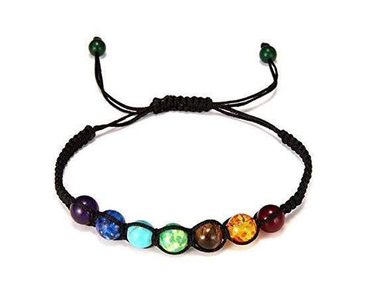 Fashion necklace Collar de Moda para Mujer Talla Pulido Pulsera Brazalete de 8 mm de Reiki del Arco Iris joyería de Piedra Pulsera Pulseras Hombres de Las Mujeres Izar