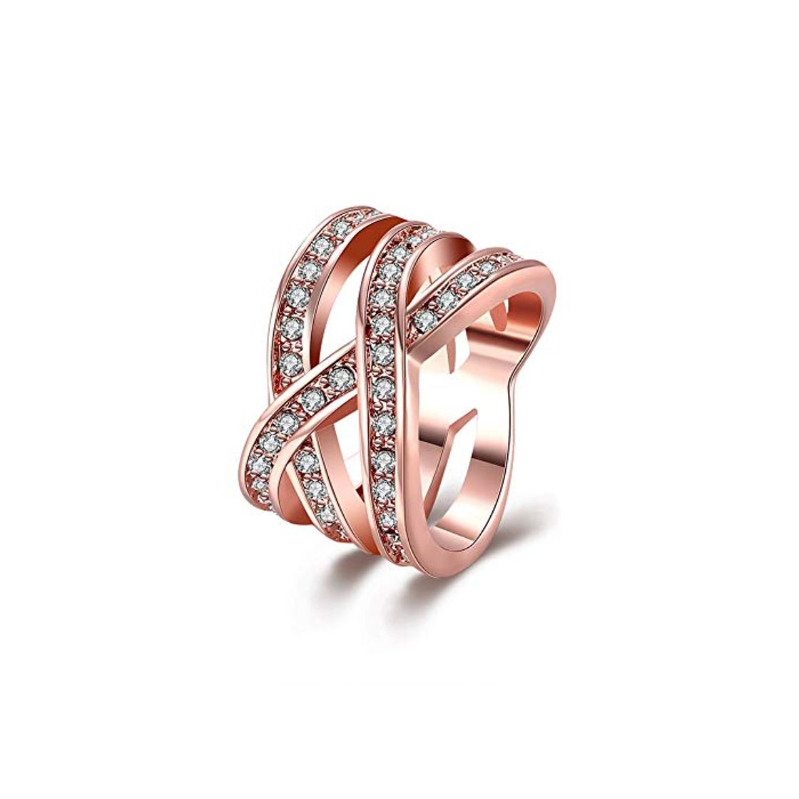 Fashion WANGJIA Anillos Anillo Geométrico Clásico Oro Rosa Anillos De Color para Las Mujeres Joyería Joyería Anel Feminino Anillos Mujer Aneis Bague