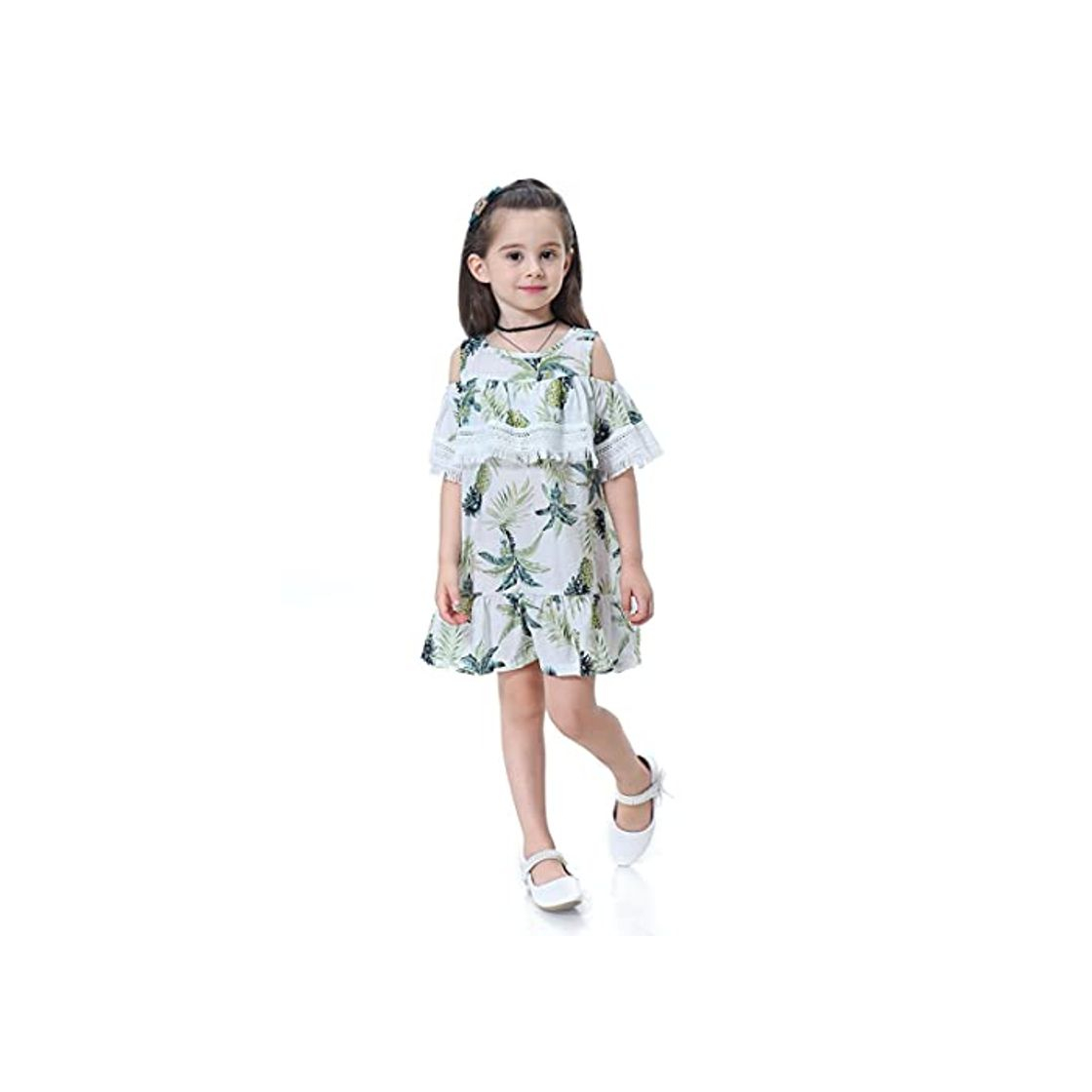 Social QiKun-Home Vestidos de Princesa para bebés con Estampado de piña para niños