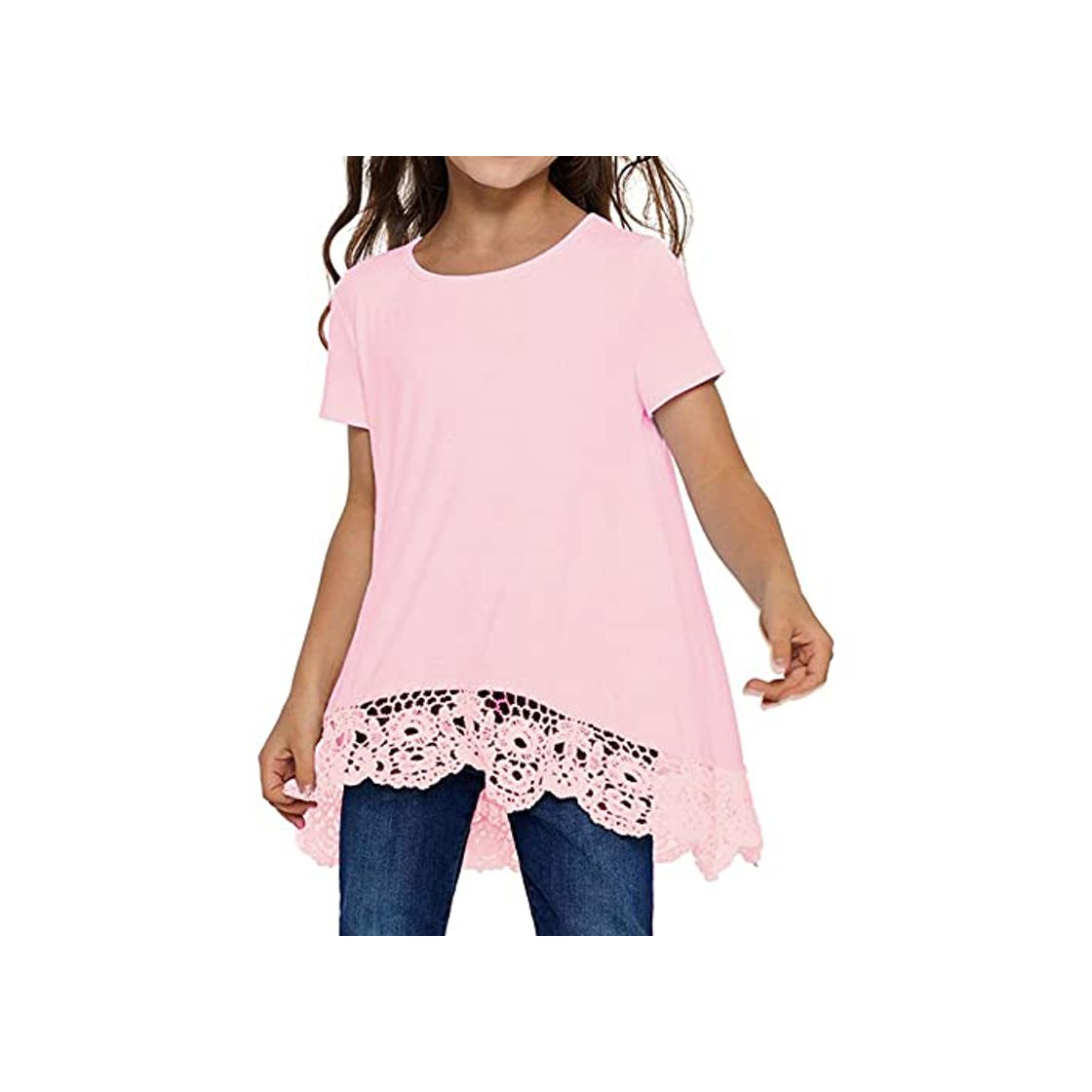Social YWLINK Top De Encaje con Costura De Encaje Suelto Casual De Manga