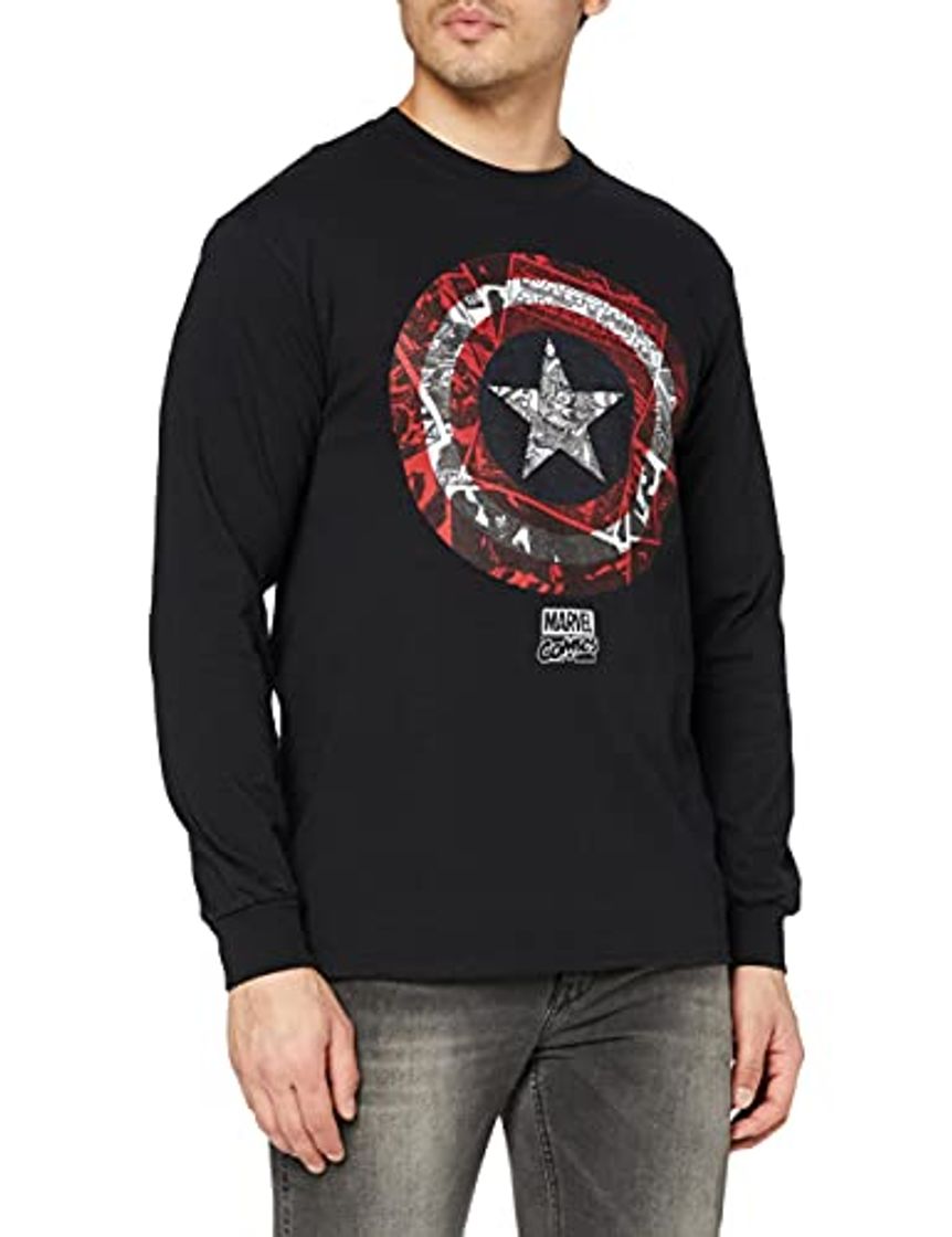 Fashion Marvel Ca Comic Shield Long Sleeve Top Camiseta de Manga Larga