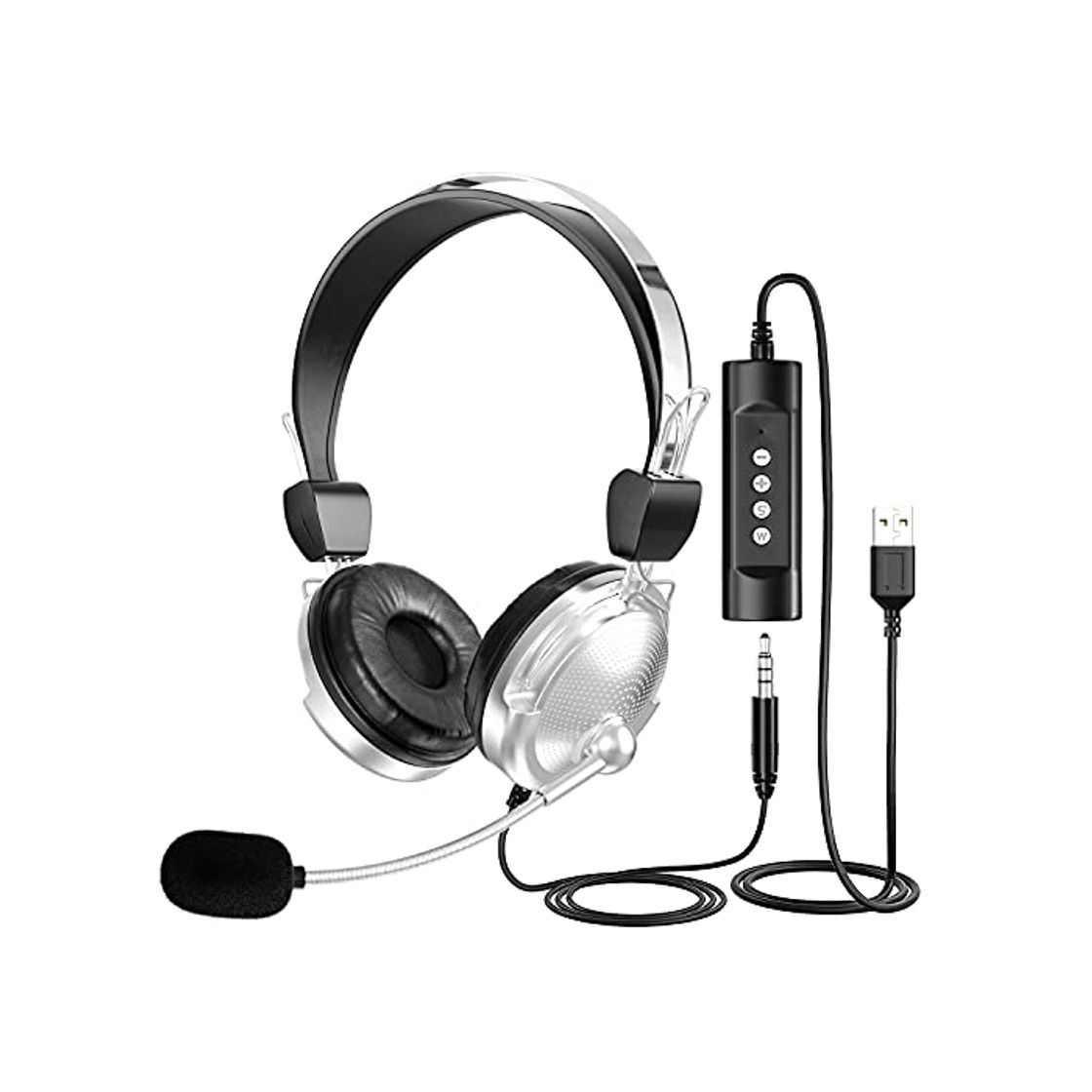 Electrónica Auriculares para PC con micrófono, USB