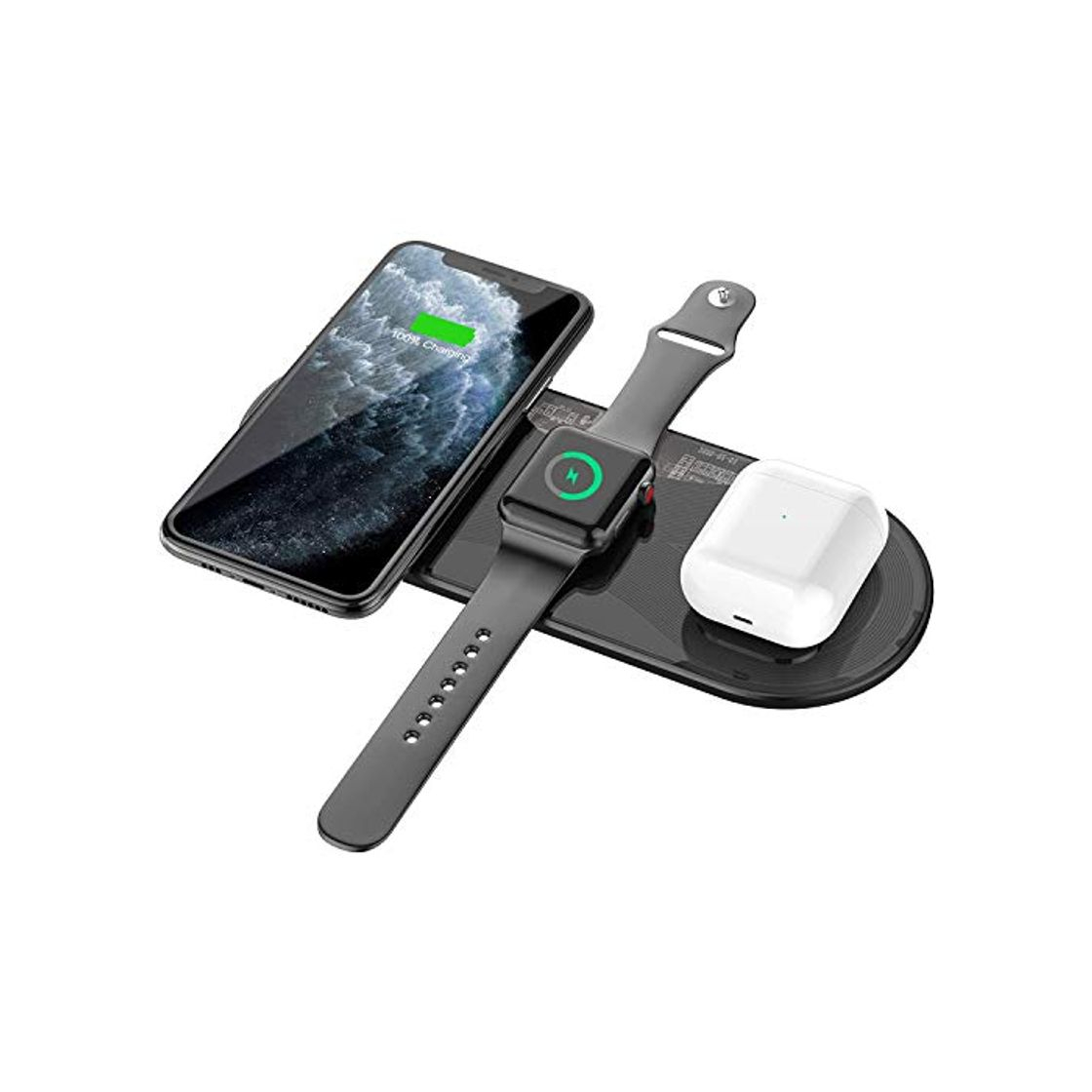 Electronics Blulory 15 W Cargador Inalámbrico Rápido,Qi Wireless Charger 3 en 1 Compatible