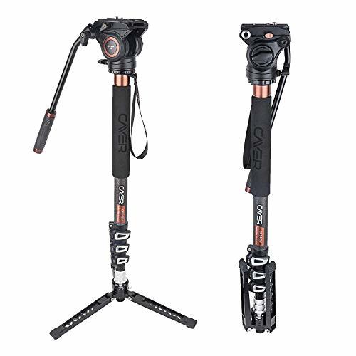 Electronic Cayer CF34DVH4 Monopod para Video Profesional Cámara telescópica de Fibra de Carbono