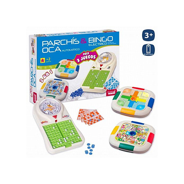 Social JUINSA- Set 3 Juegos Bingo/Parchis/Oca 54X38 Cm,