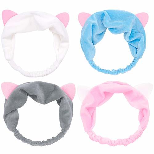 Beauty Dokpav 4 pcs Diademas con Orejas de Gato para Mujer