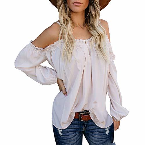 Fashion Lenfesh Camisas de Manga Larga Solid Camisetas Manga Larga para Mujer Tops