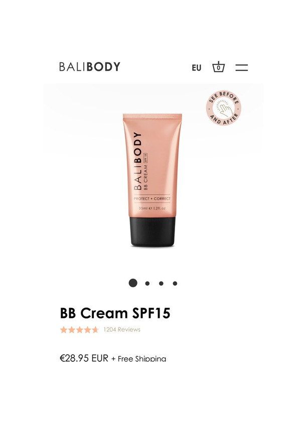 Producto BB Cream BALIBODY 